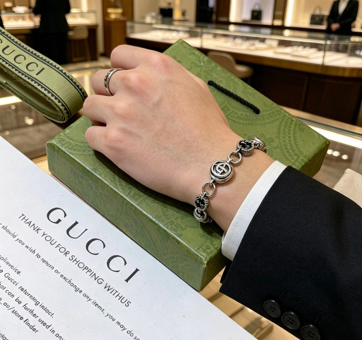 Martin Graham bracelet in polished metal-tone – front product view