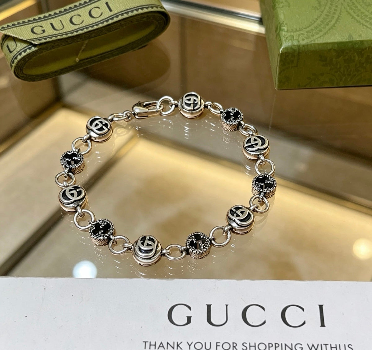 Martin Graham bracelet in polished metal-tone – front product view