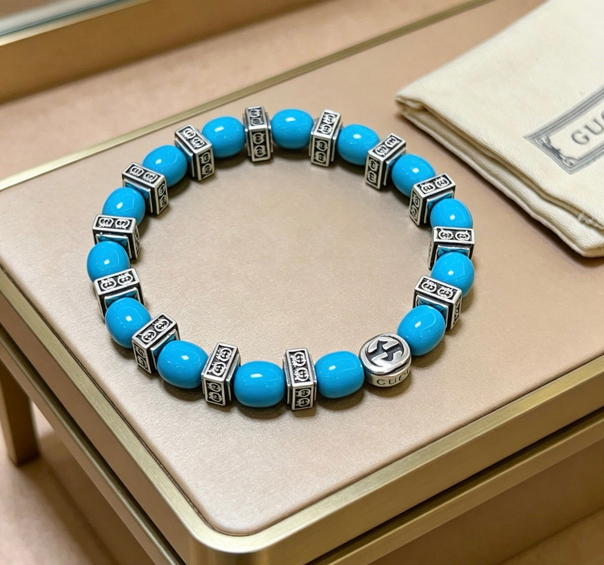 Martin Graham bracelet in polished metal-tone – front product view