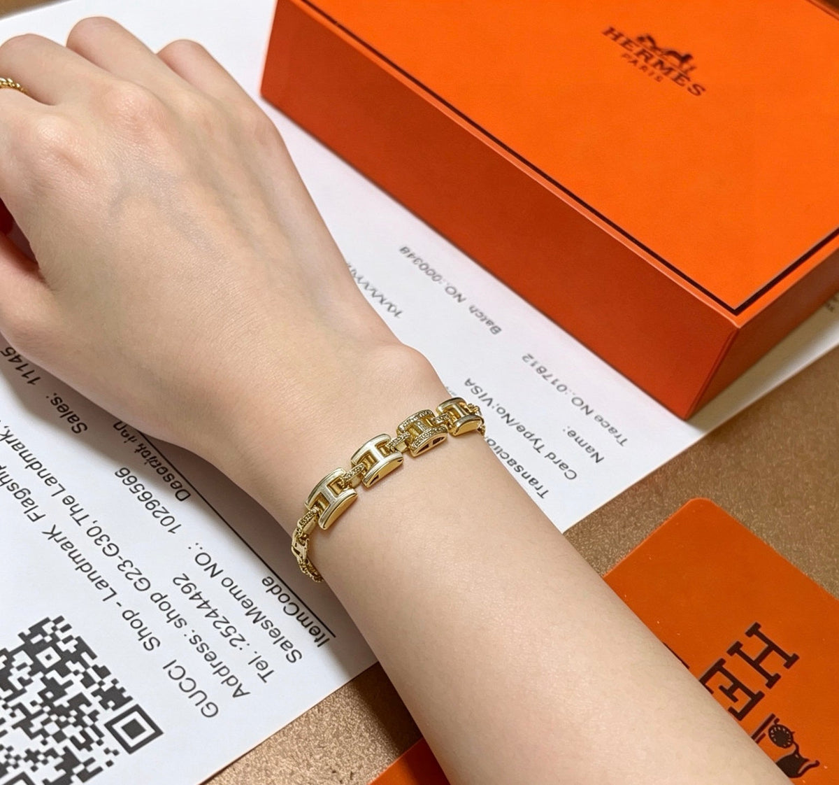 Martin Graham bracelet in polished metal-tone – styled product view