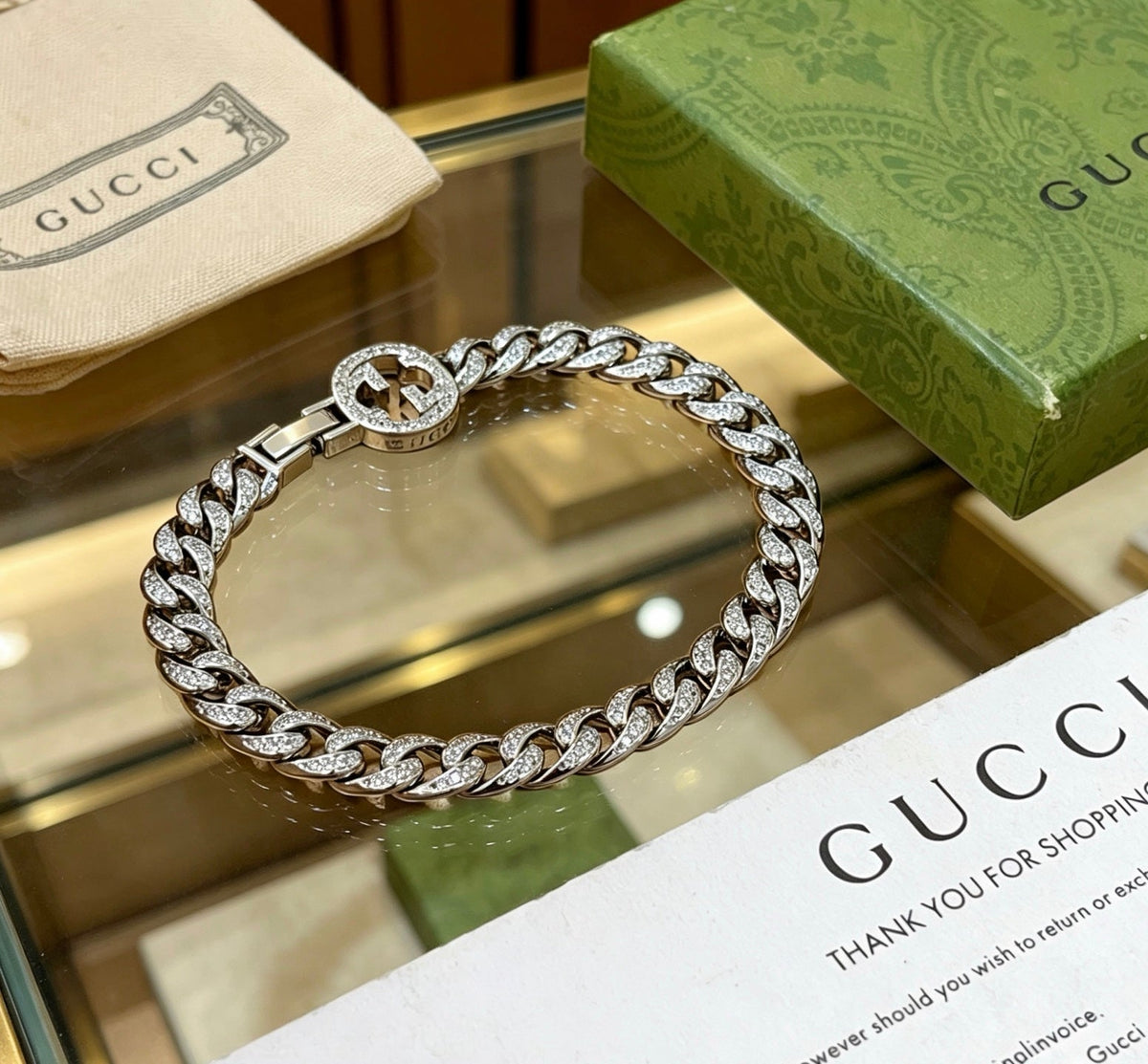 Martin Graham bracelet in polished metal-tone – front product view