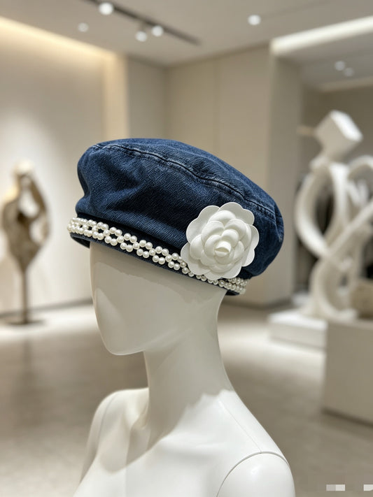 Chanel Denim Woven Beret - image 1