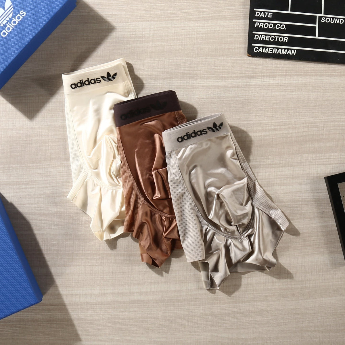 Adidas Contrast Trefoil Details Men's Boxer Briefs - 3-Piece Box