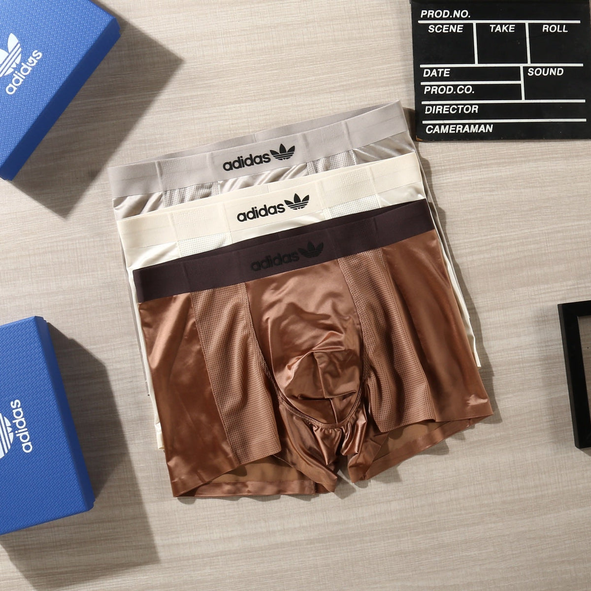 Adidas Contrast Trefoil Details Men's Boxer Briefs - 3-Piece Box