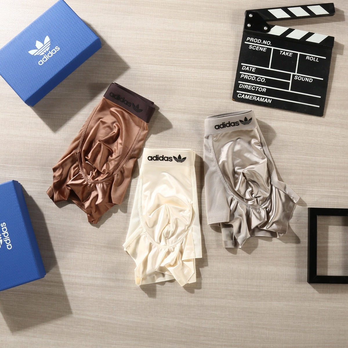 Adidas Contrast Trefoil Details Men's Boxer Briefs - 3-Piece Box