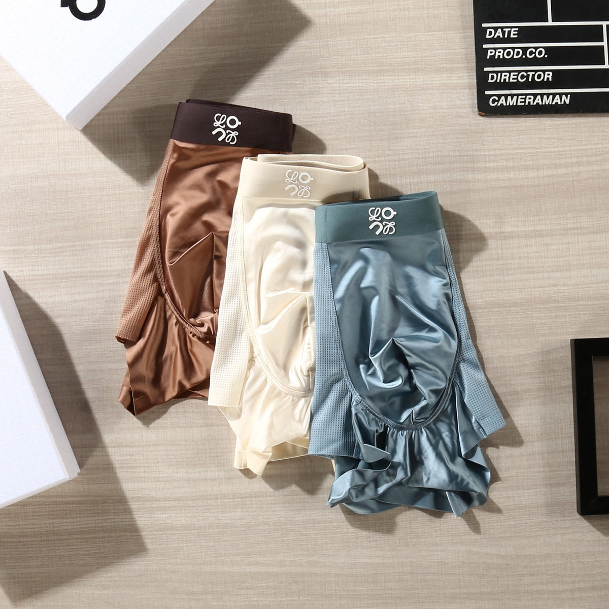 On Contrast Emblem Waistbands Men's Boxer Briefs - 3-Piece Box