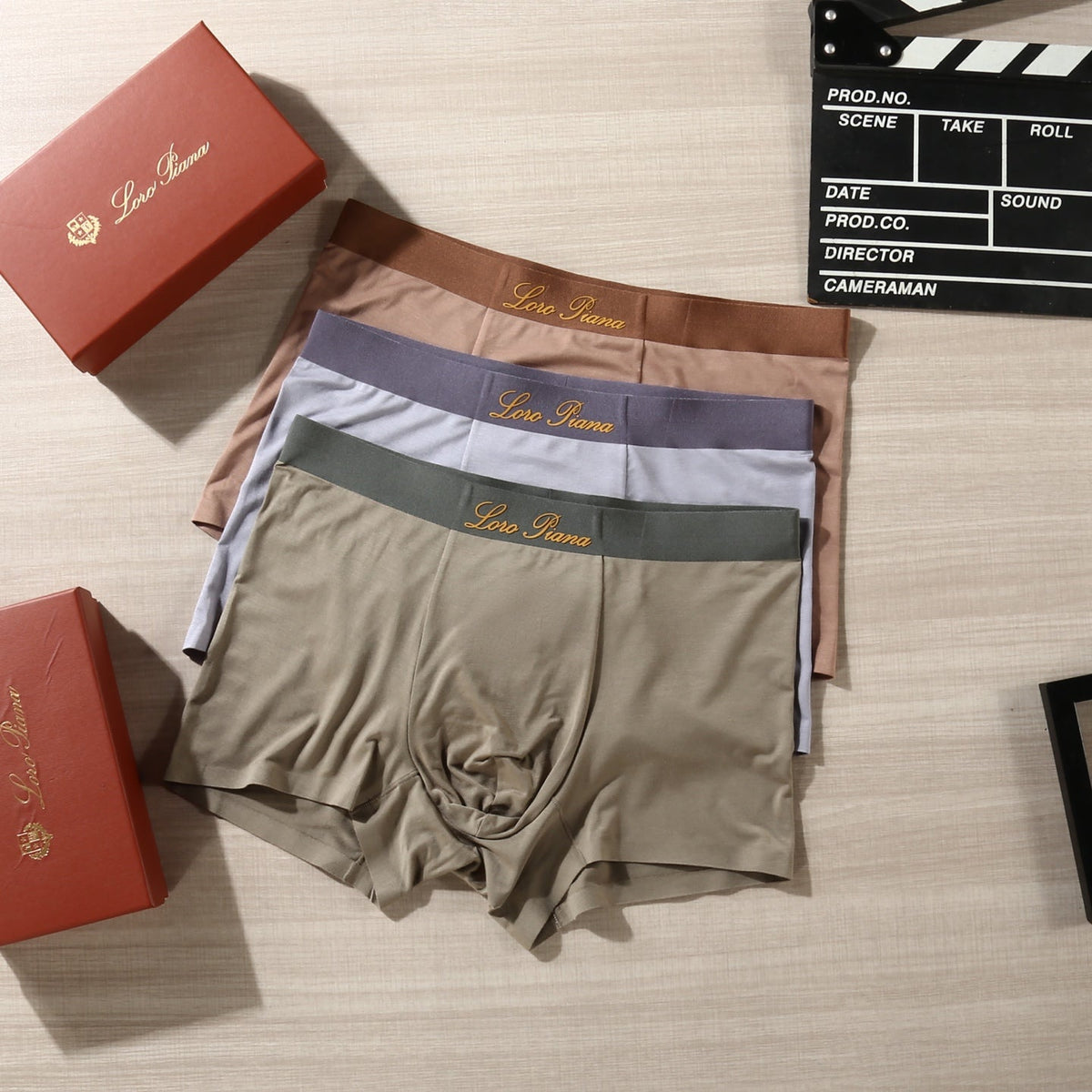 Loro Piana Script Details Men's Boxer Briefs - 3-Piece Box