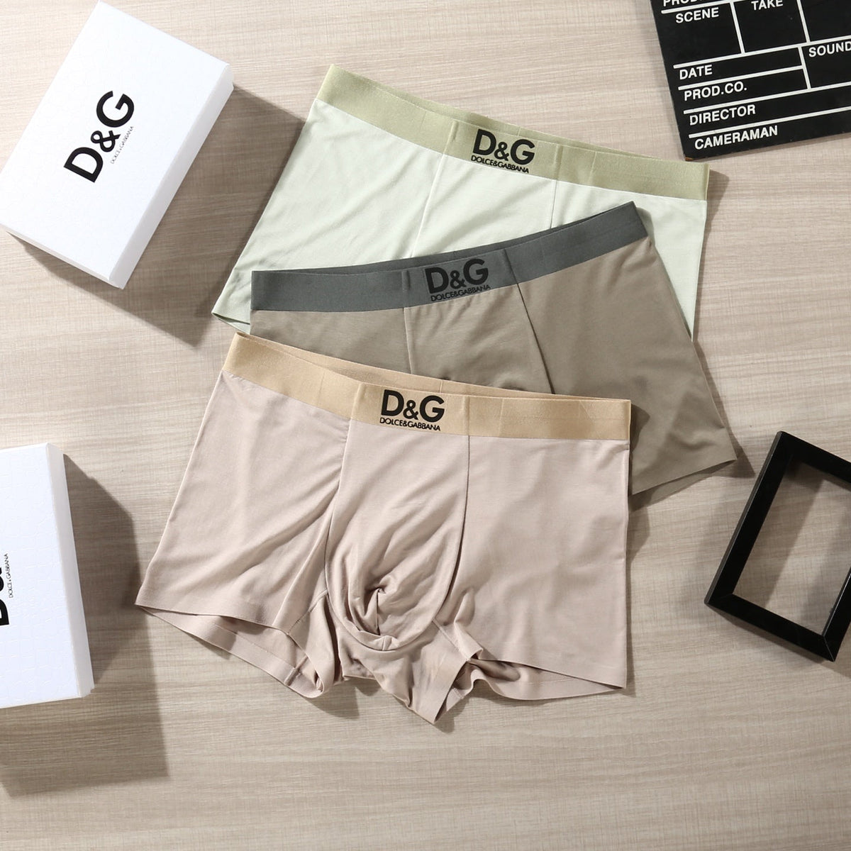 Dolce & Gabbana Contrast Logo Waistbands Men's Boxer Briefs - 3-Piece Box