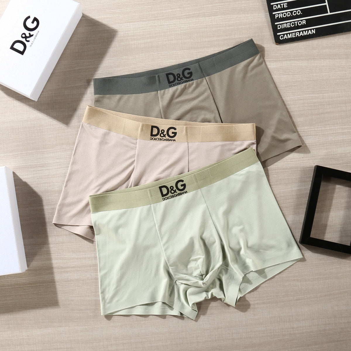 Dolce & Gabbana Contrast Logo Waistbands Men's Boxer Briefs - 3-Piece Box