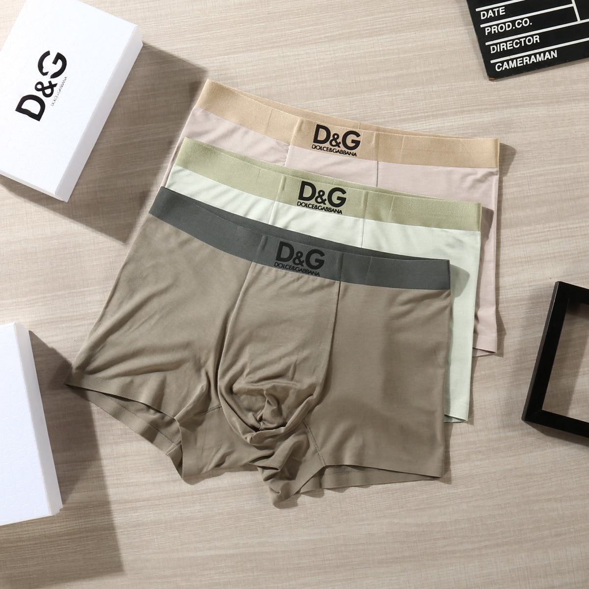 Dolce & Gabbana Contrast Logo Waistbands Men's Boxer Briefs - 3-Piece Box
