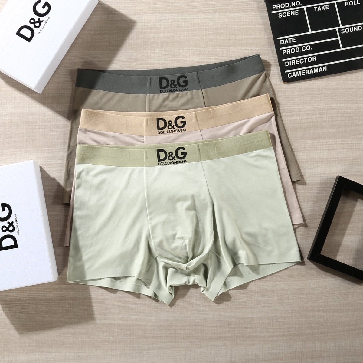 Dolce & Gabbana Contrast Logo Waistbands Men's Boxer Briefs - 3-Piece Box