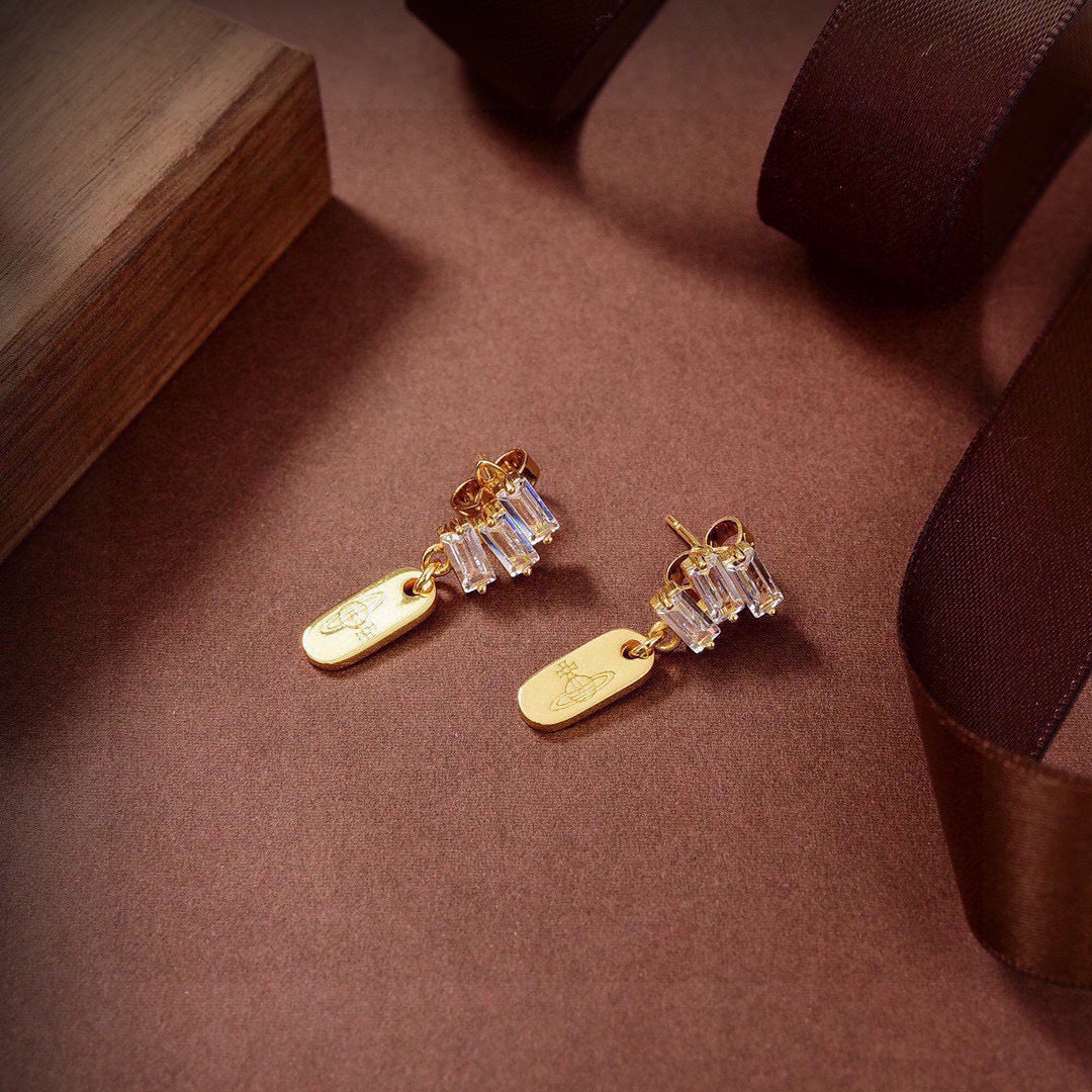 Martin Graham stud earrings in polished metal-tone – front product view