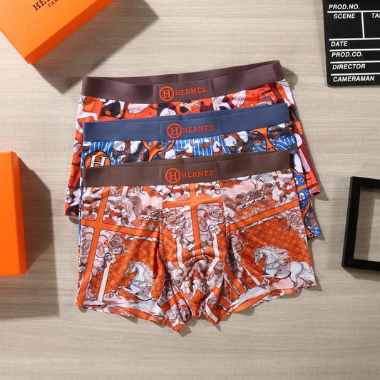 Hermes Graphic Patterns Men's Boxer Briefs - 3-Piece Box