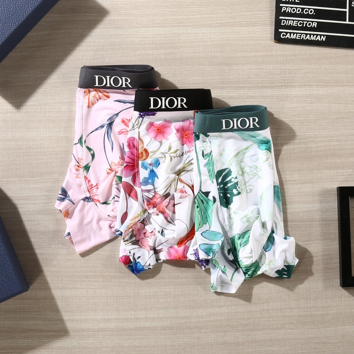 Dior Colourful Floral Graphics Men's Boxer Briefs - 3-Piece Box