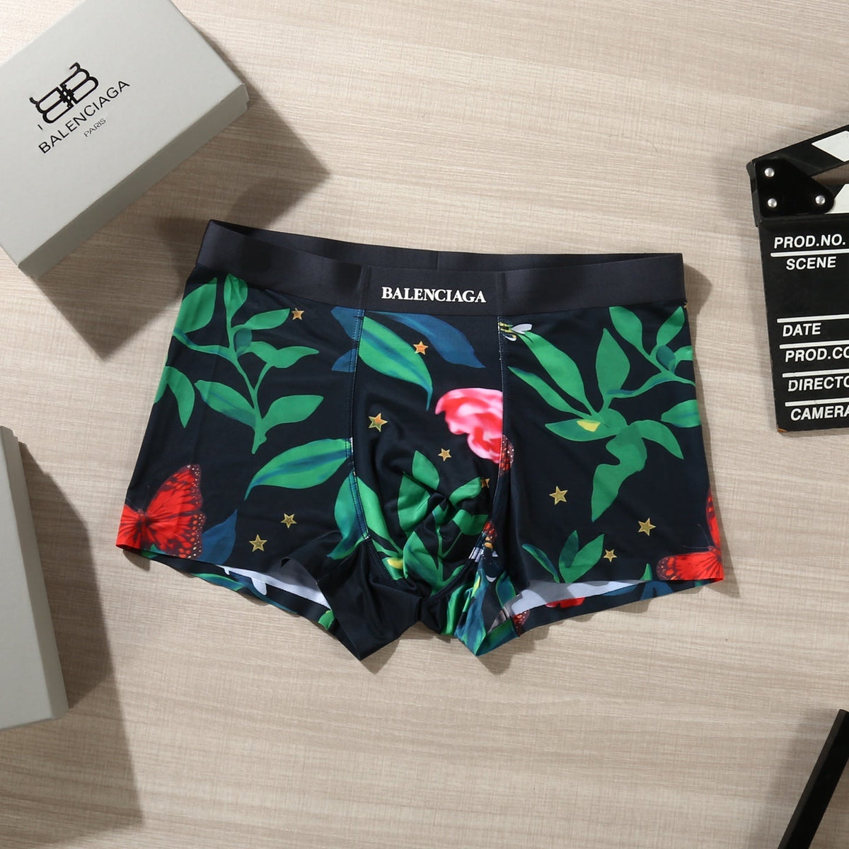 Balenciaga Colourful Floral Graphics Men's Boxer Briefs - 3-Piece Box