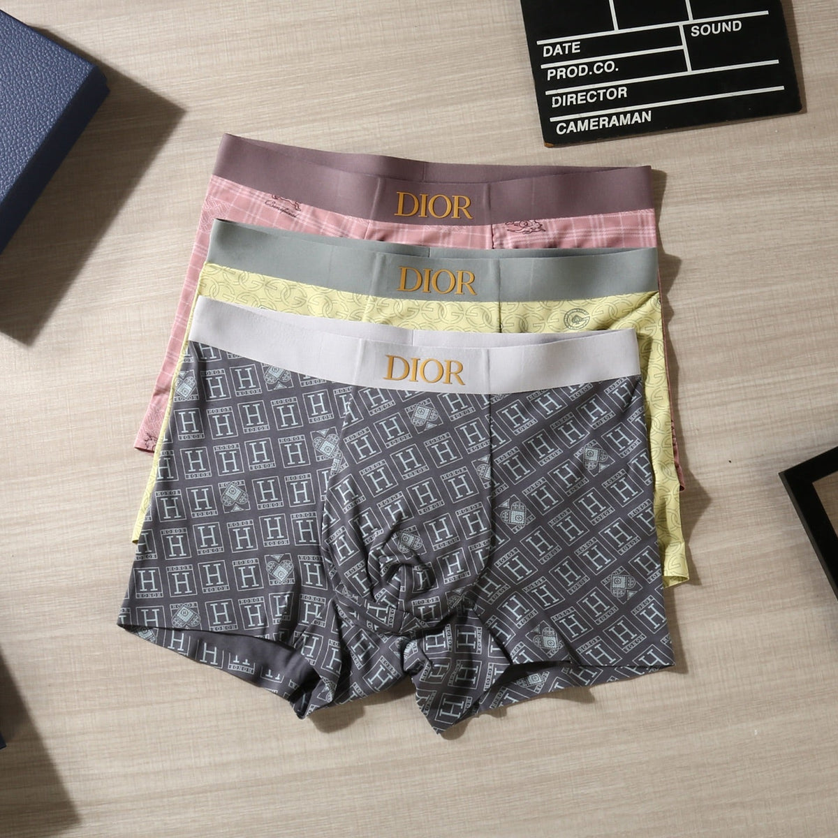 Dior Varied Graphic Patterns Men's Boxer Briefs - 3-Piece Box