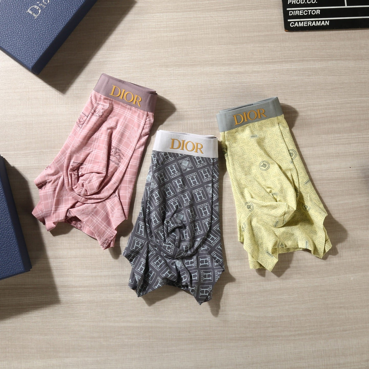 Dior Varied Graphic Patterns Men's Boxer Briefs - 3-Piece Box