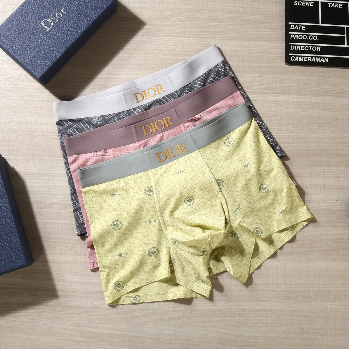 Dior Varied Graphic Patterns Men's Boxer Briefs - 3-Piece Box