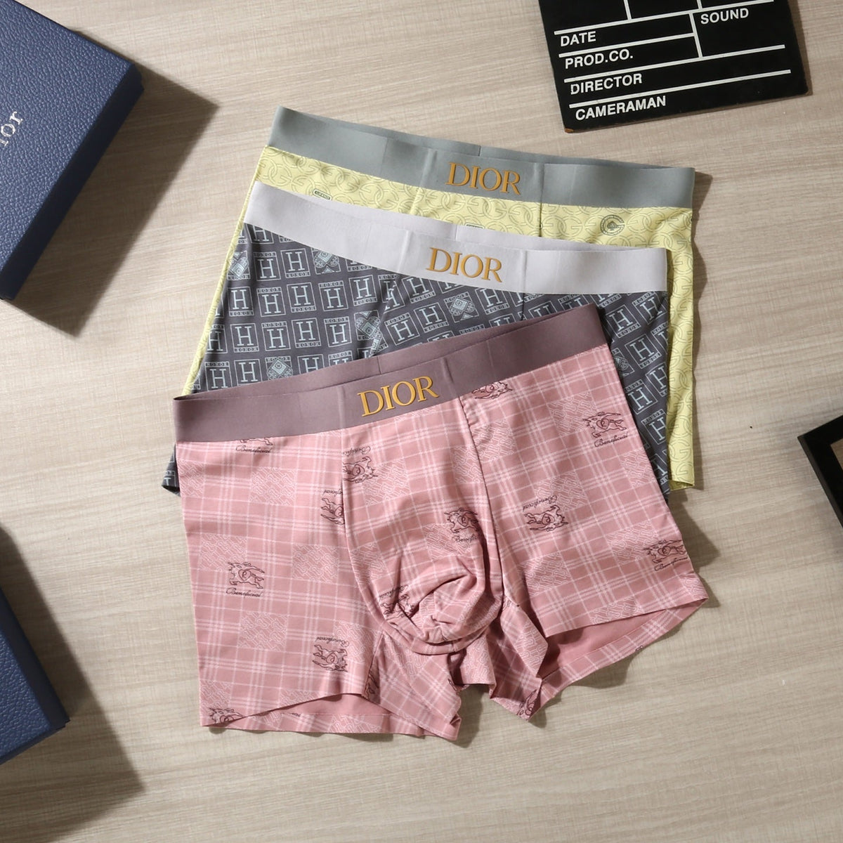Dior Varied Graphic Patterns Men's Boxer Briefs - 3-Piece Box