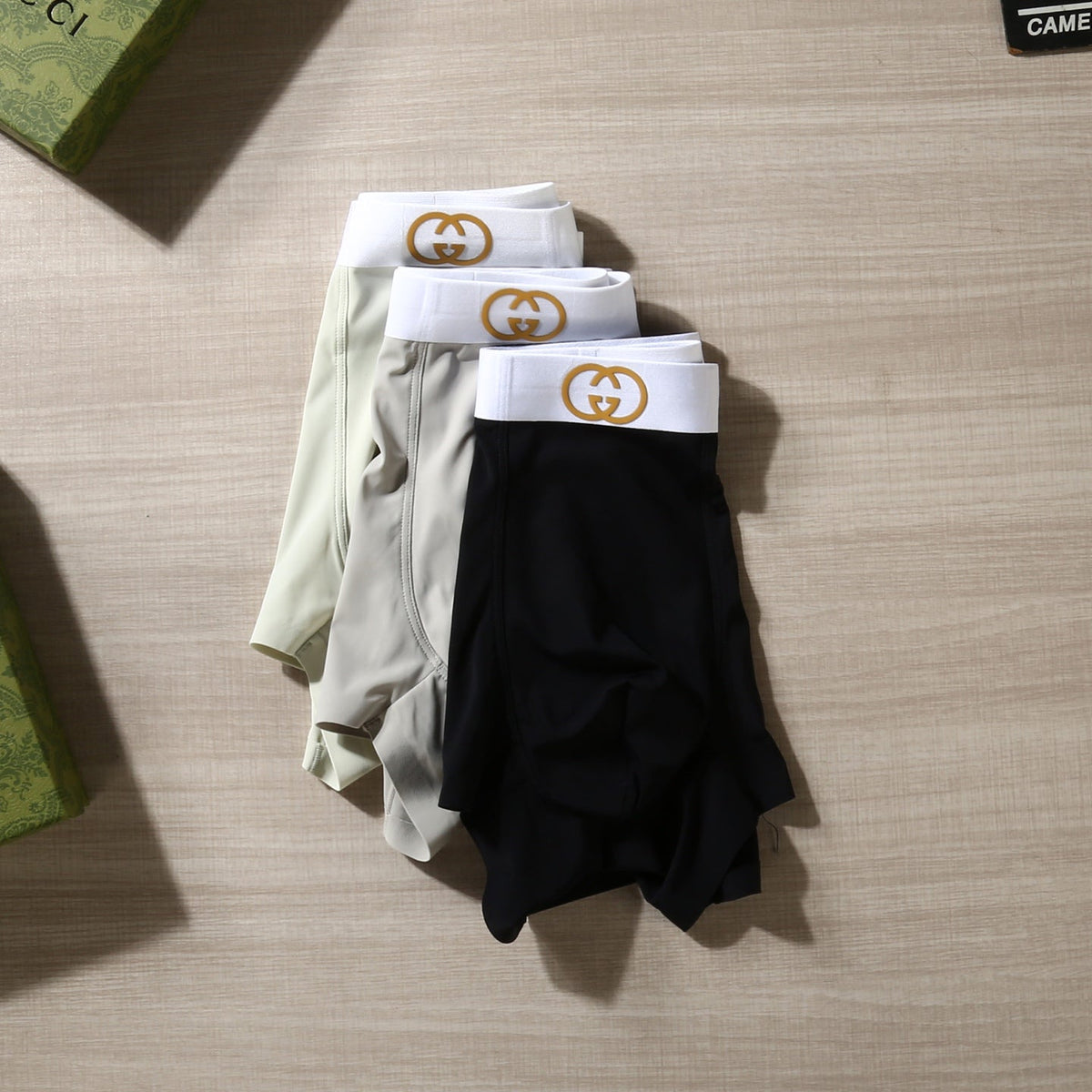 Gucci Gold-Tone Emblem Waistbands Men's Boxer Briefs - 3-Piece Box