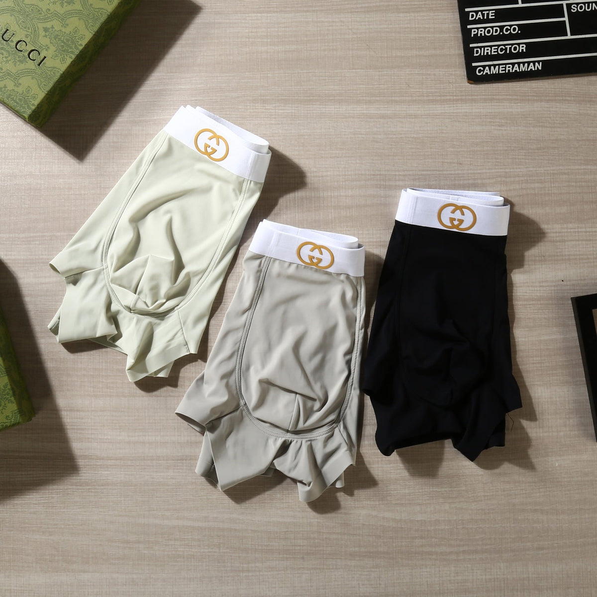 Gucci Gold-Tone Emblem Waistbands Men's Boxer Briefs - 3-Piece Box