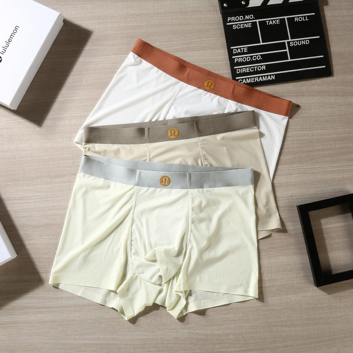 Lululemon Neutral-Tone Logo Waistbands Men's Boxer Briefs - 3-Piece Box