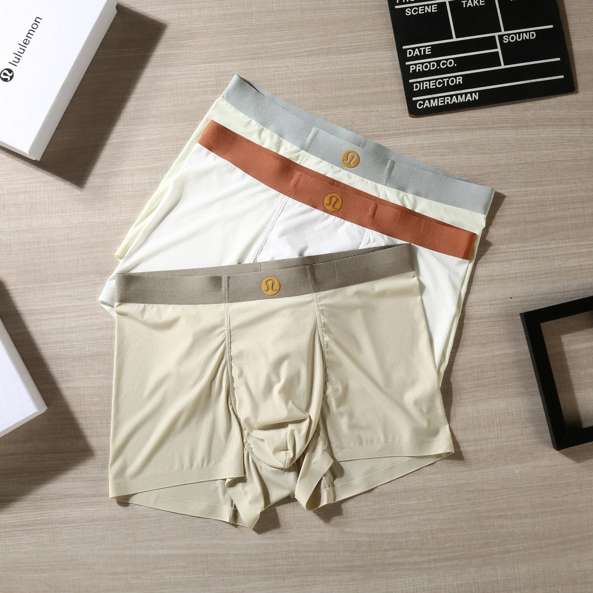 Lululemon Neutral-Tone Logo Waistbands Men's Boxer Briefs - 3-Piece Box