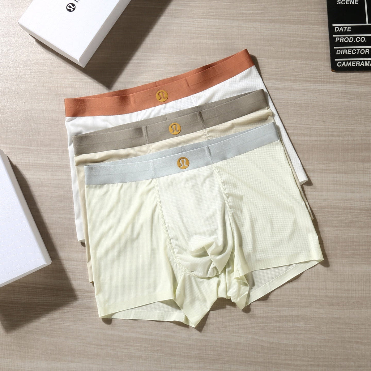Lululemon Neutral-Tone Logo Waistbands Men's Boxer Briefs - 3-Piece Box