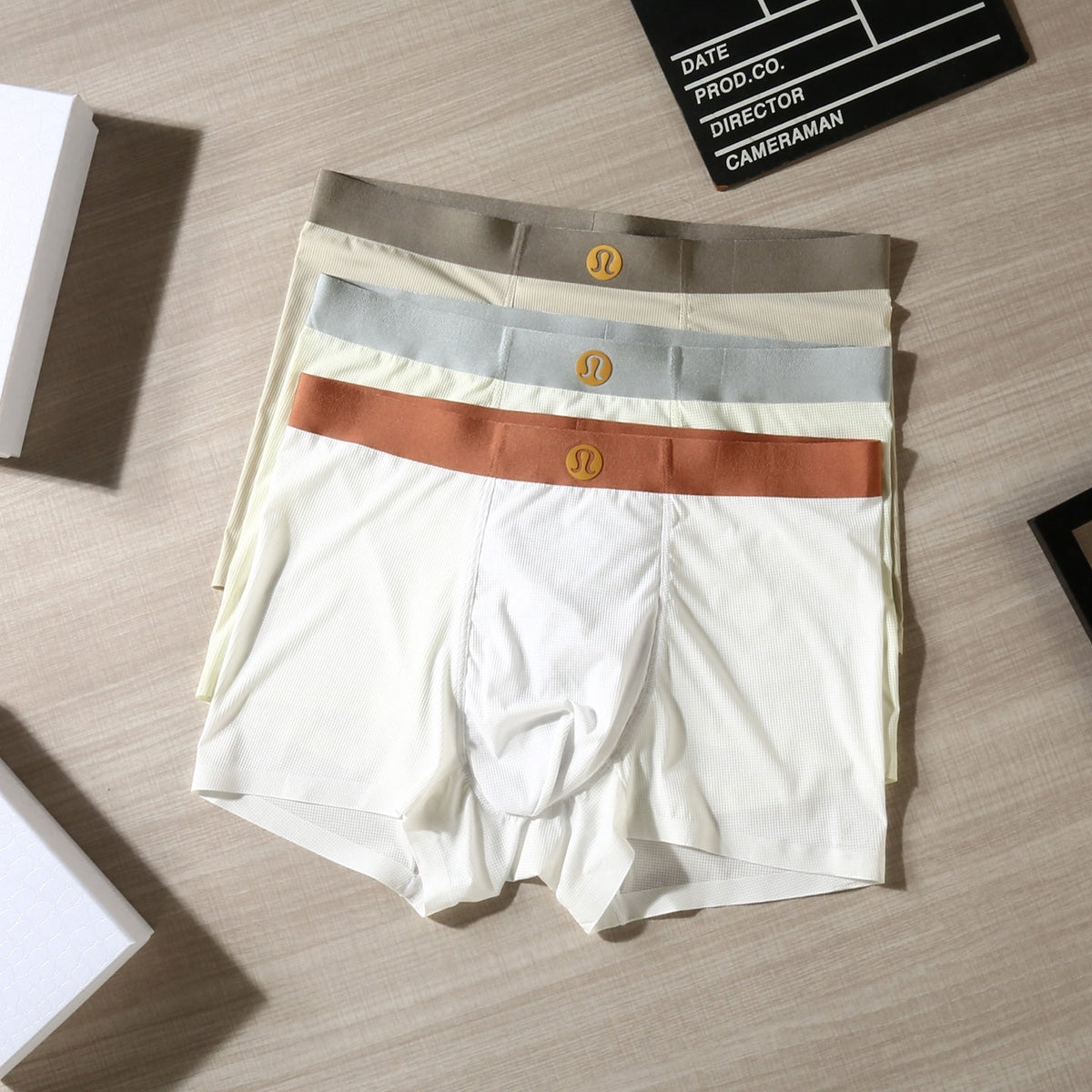 Lululemon Neutral-Tone Logo Waistbands Men's Boxer Briefs - 3-Piece Box