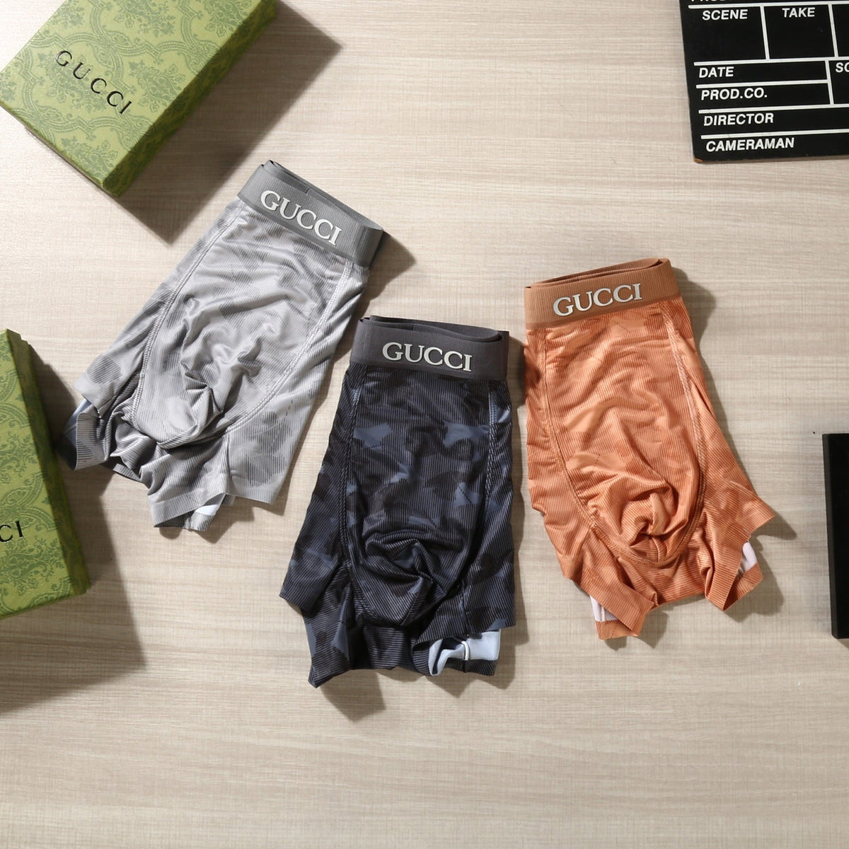 Gucci Tonal Logo Waistbands Men's Boxer Briefs - 3-Piece Box
