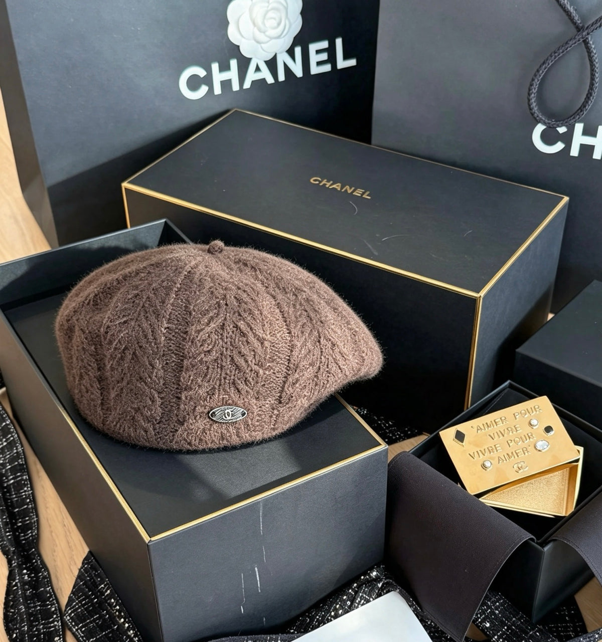 Chanel Cable Knit Beret - image 1