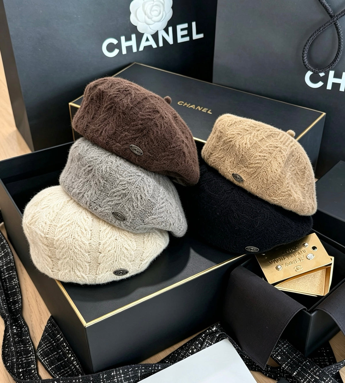 Chanel Cable Knit Beret - image 8