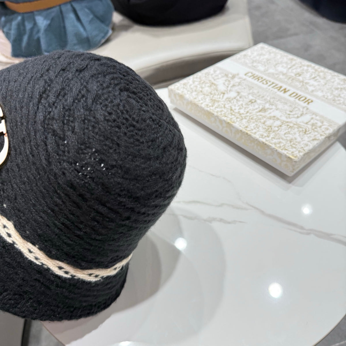Dior Open Knit Bucket Hat - image 4