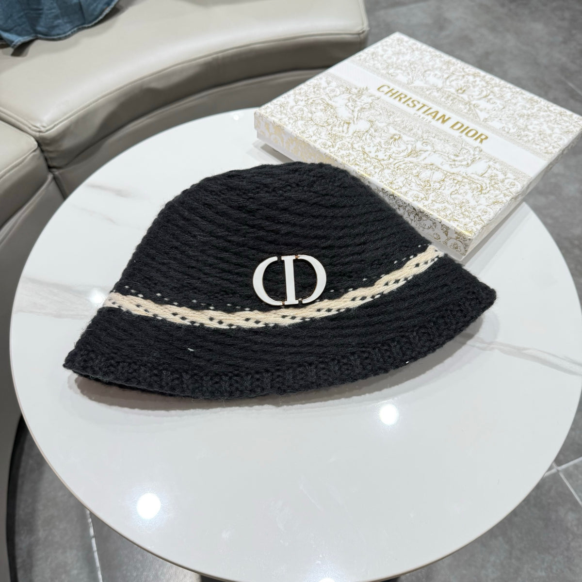 Dior Open Knit Bucket Hat - image 1