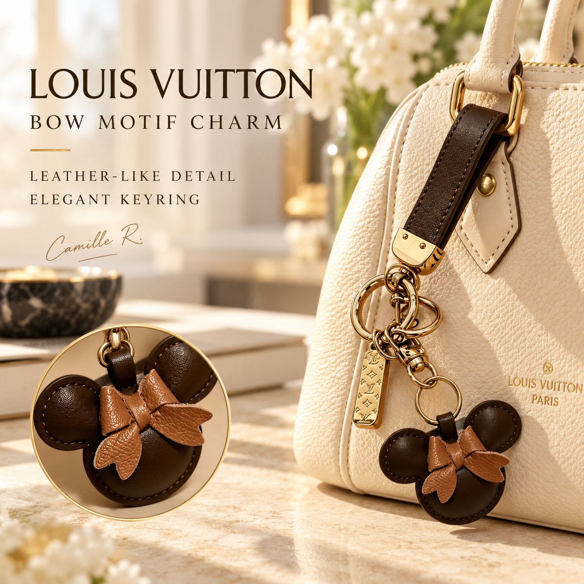Martin Graham keychain in polished metal-tone