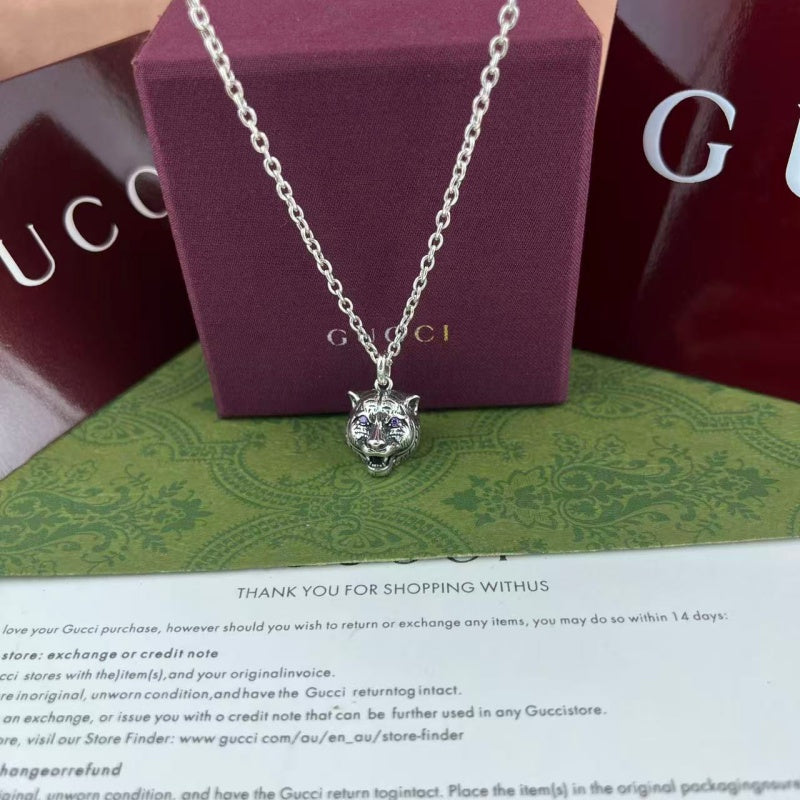 Martin Graham pendant necklace in polished metal-tone – front product view