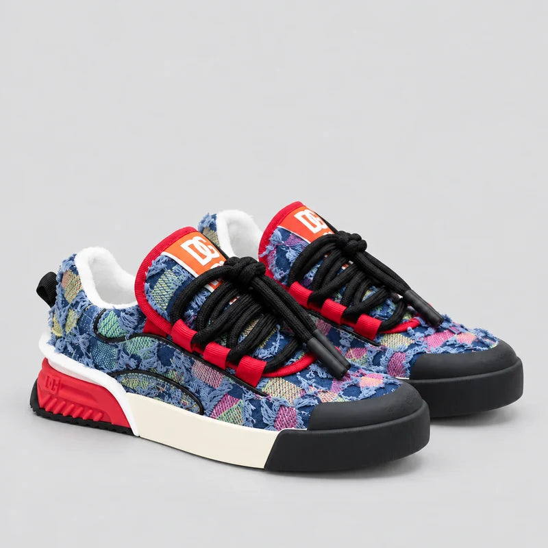 D*G  Luxury Genuine Leather Casual Sneakers - Italian Designer Unisex Shoes