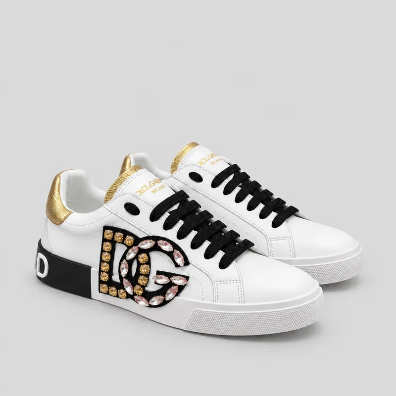 D*G  Premium Leather Casual Sneakers - Designer Unisex Shoes in 4 Styles