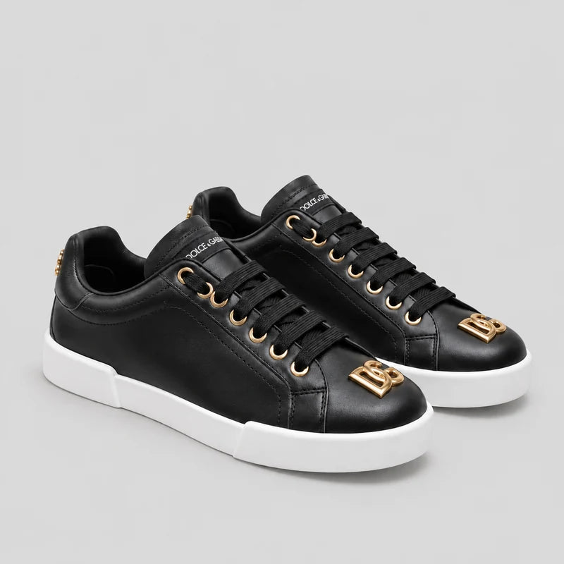 D*G Luxury Genuine Leather Casual Sneakers - Italian Designer Unisex Shoes