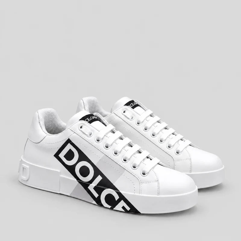 D*G  Premium Leather Casual Sneakers - Designer Unisex Shoes in 2 Colors