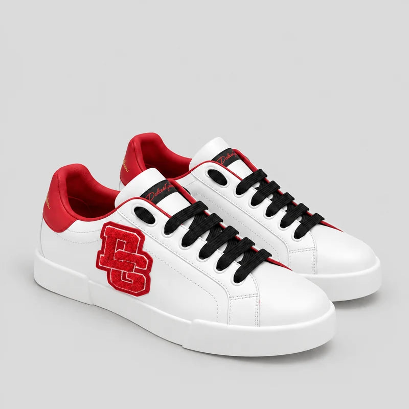D*G  Premium Leather Casual Sneakers - Designer Unisex Shoes in 2 Colors