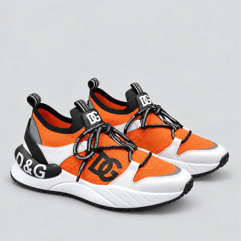 D*G Luxury Genuine Leather Casual Sneakers - Designer Unisex Shoes