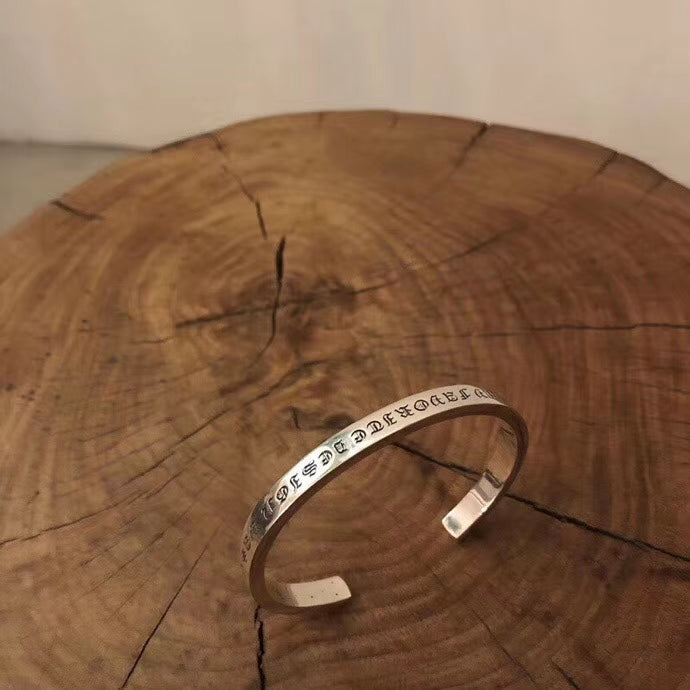 Martin Graham bangle in polished metal-tone – front product view