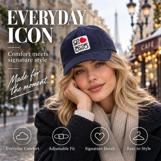 Loewe Corduroy Embroidered Baseball Cap worn in a premium lifestyle setting