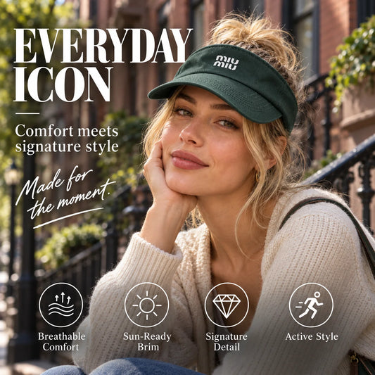 Visor worn in a premium lifestyle setting