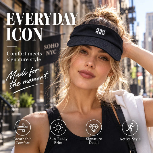 Visor worn in a premium lifestyle setting