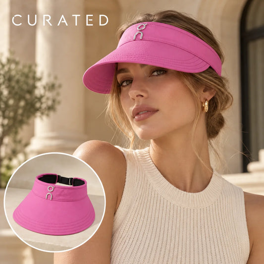 Independent Visor worn by a Western model with product detail inset