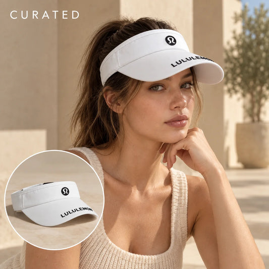 Independent Visor worn by a Western model with product detail inset